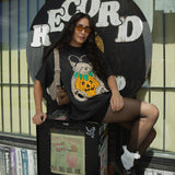 The Pumpkin Bear Oversized Tee in Vintage Black