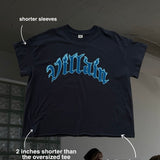 The Blue Villain Raw Hem Oversized Tee in Vintage Black