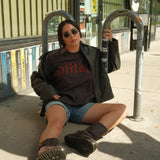 The Villain Oversized Tee in Vintage Black