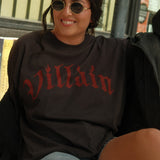 The Villain Oversized Tee in Vintage Black
