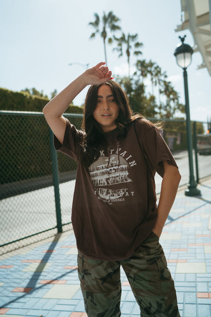 The Mark Twain Oversized Tee in Mocha