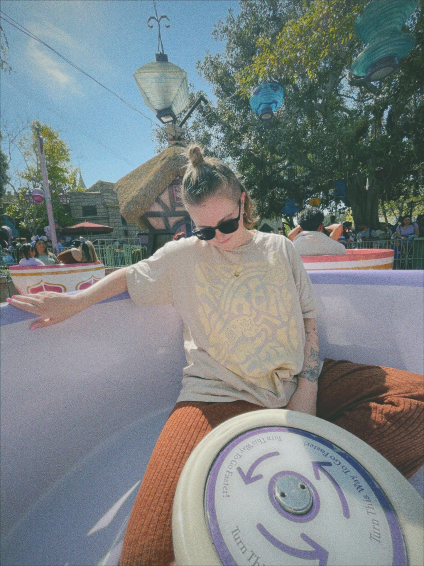 The Teacups Oversized Tee in Sand